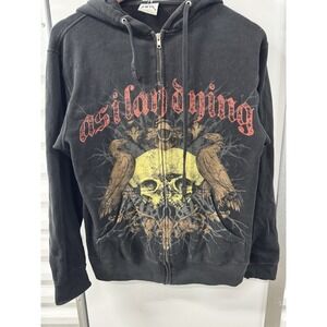Vintage APX As I Lay Dying Band Graphic Full Zip Hoodie Size Small Grunge Emo